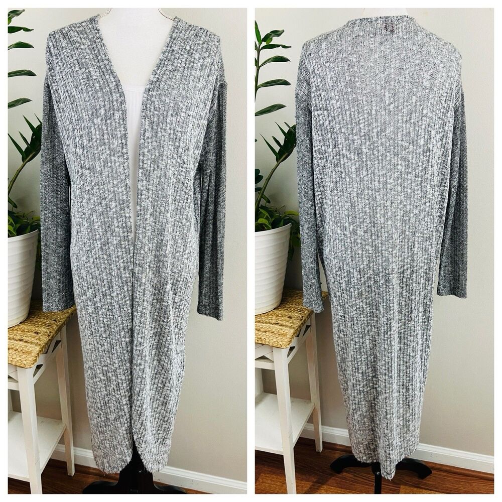 Postmark Anthropologie Long Gray Lightweight Cozy Duster Cardigan Size Medium